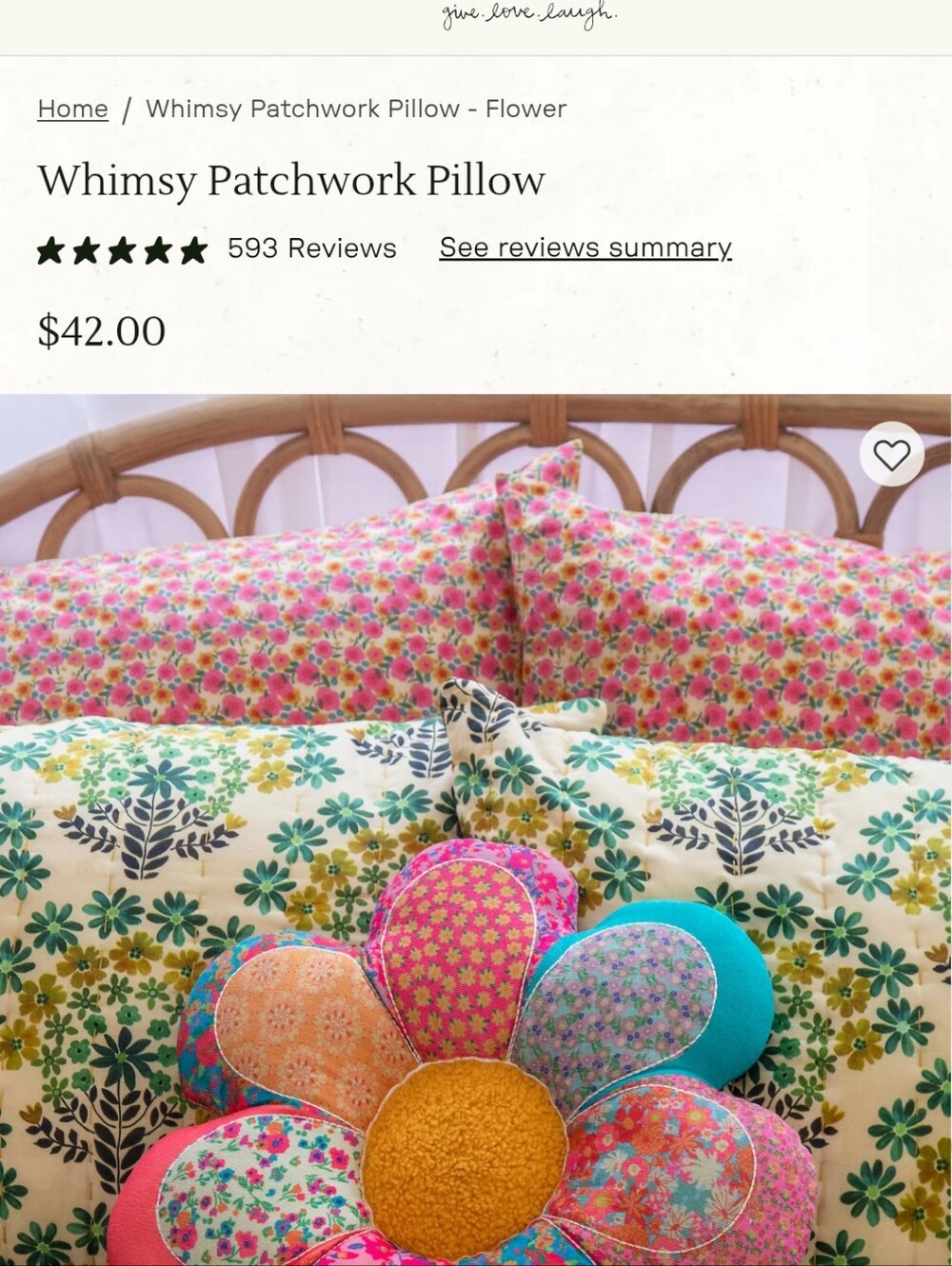 Floral Daisy Throw Pillow - Multi-Color by Natural Life Brand - Picture 3 of 3
